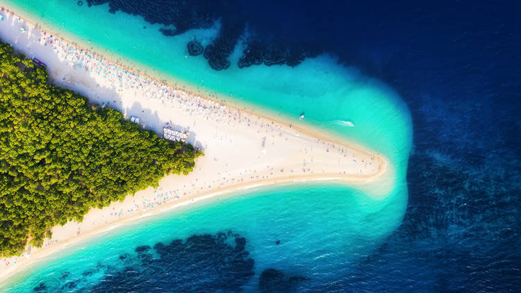 Brač's so-called Golden Horn may look like it's made of sand, but it's a pebble beach